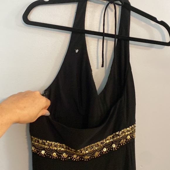 Stunning Vintage Sue Wong Black Halter Dress With Rhinestone Detail - Picture 4 of 5